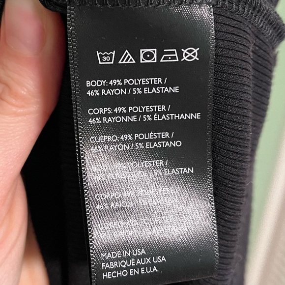 FREE PEOPLE BEACH Bel Air Ribbed Midi Dress Puff Sleeve Black Women's Size XL - Picture 12 of 15